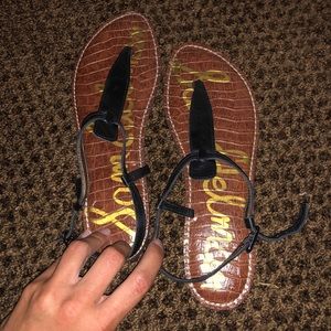 Sam Edelman True Black Leather Gigi Thong Sandal